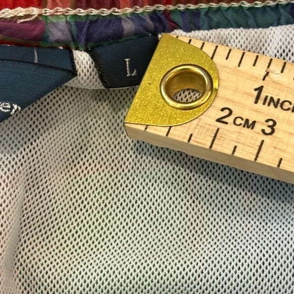 VTG Polo Ralph Lauren Swim Short Mens Trunks Large Plaid Pony Logo Lined Preppy - Picture 9 of 11